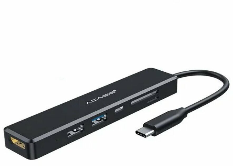 Хаб Acasis CM069 5 в 1 Type-C HUB to 4K HDMI + USB 3.0 + USB 2.0 + PD + SD + MicroSD Black