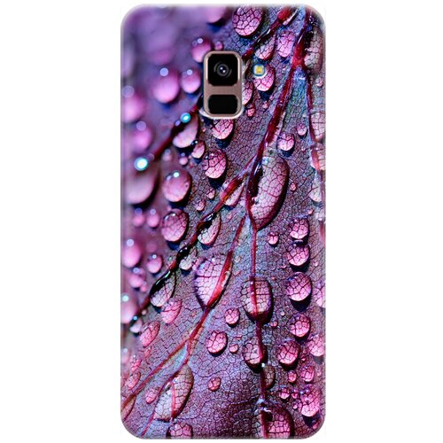 фото Re:pa накладка transparent для samsung galaxy a8+ (2018) с принтом "лист в каплях"