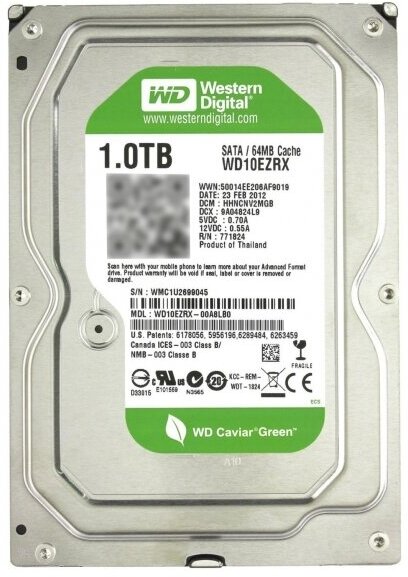 Жесткий диск Western Digital WD10EZRX 1Tb IntelliPower SATAIII 3.5" HDD