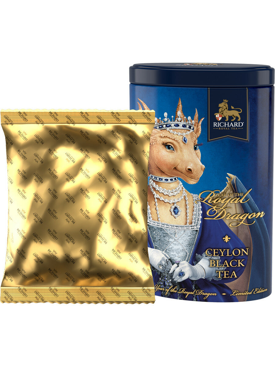 Richard "Year of the Royal Dragon" чёрный весовой чай, 80 г,королева - фотография № 4