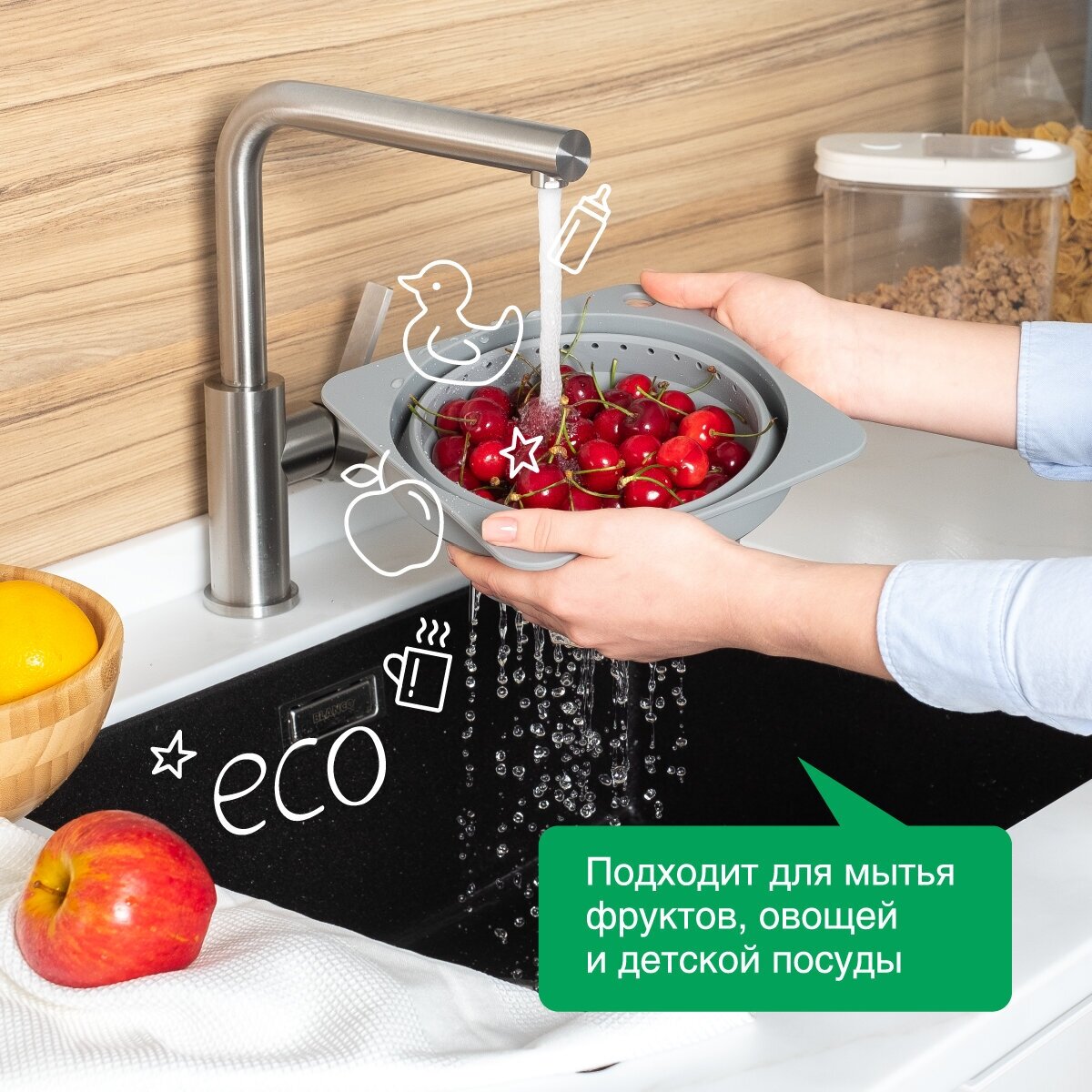 Средство для мытья посуды Synergetic Концентрированное алоэ, 1 л, 1 л - фото №12