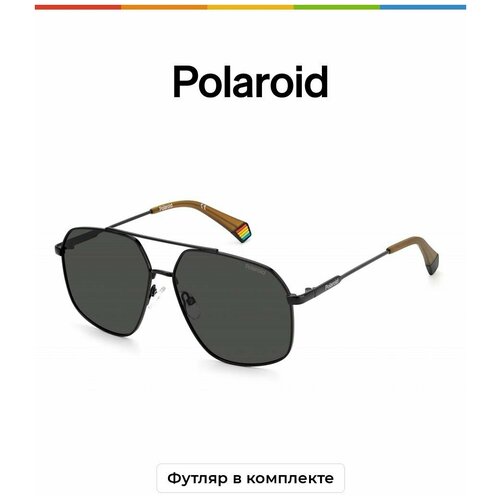 Солнцезащитные очки Polaroid Polaroid PLD 6173/S 807 M9 PLD 6173/S 807 M9, черный, серый moschino love mol034 s 807 с з очки