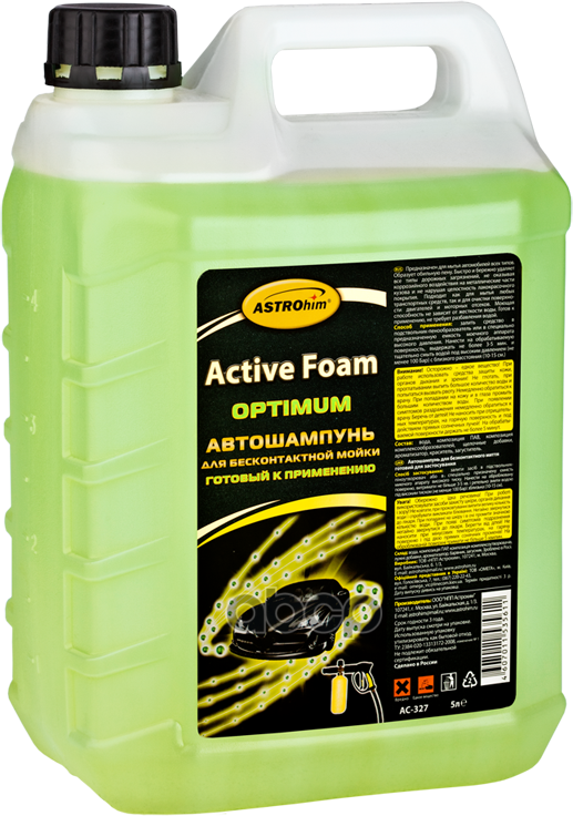 Автошампунь Для Бесконтактной Мойки Optimum Серия Active Foam Готовый К Применению 5 Л Astrohim Ac327 ASTROHIM арт. AC327