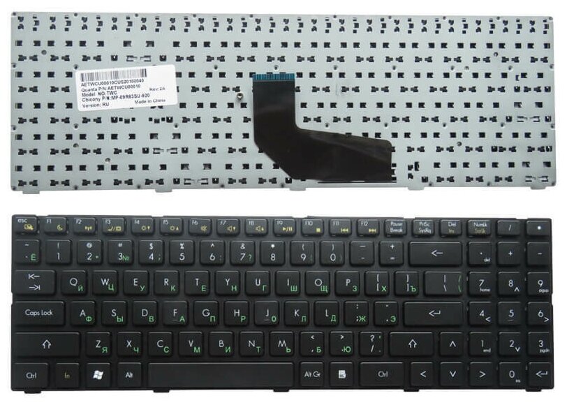 Клавиатура для ноутбука DNS K5800158645 Quanta TWH K580S черная с рамкой