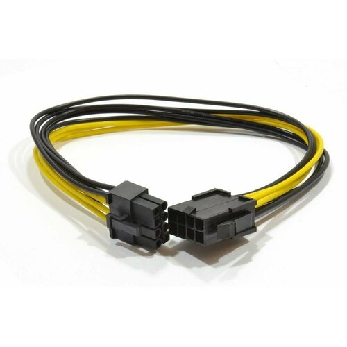разветвитель cablexpert cc psu 6 2хmolex Набор из 3 штук Удлинитель кабеля питания Cablexpert CC-PSU-84, PCI-Express 6+2pin M/ PCI-Express 8pin F, 30 см
