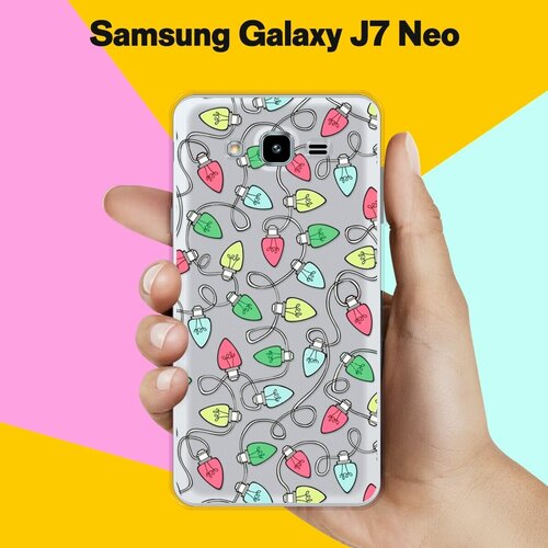 Силиконовый чехол на Samsung Galaxy J7 Neo Гирлянда / для Самсунг Галакси Джей 7 Нео силиконовый чехол на samsung galaxy j7 neo рождественский пейзаж для самсунг галакси джей 7 нео