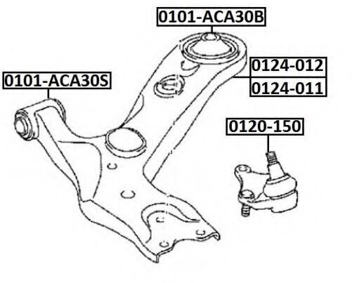 Сайлентблок Переднего Рычага Задний Toyota Rav4 Aca3#/Gsa3# 2005- ASVA арт. 0101-ACA30B
