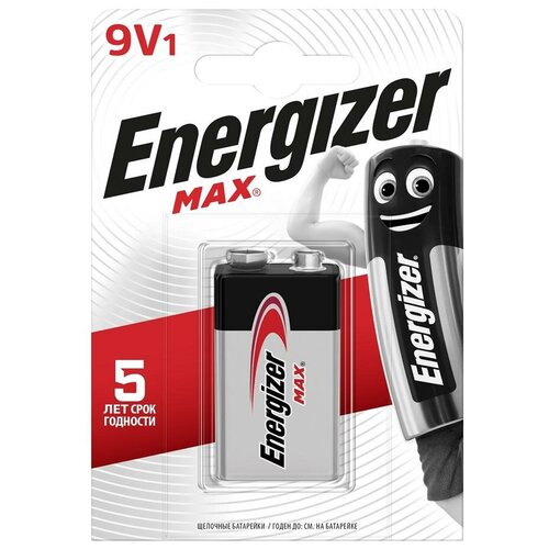 батарейки крона ergolux 6f22 9v солевая bl1 цена за упаковку Батарейка Energizer Крона 9v 6LR61 Max 9V BL1 , 1шт.