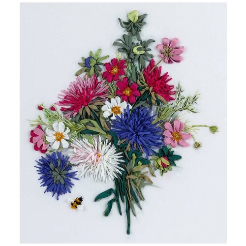 фото Набор для вышивания "panna" "живая картина" jk-2063 ( жк-2063 ) "астры и космеи"