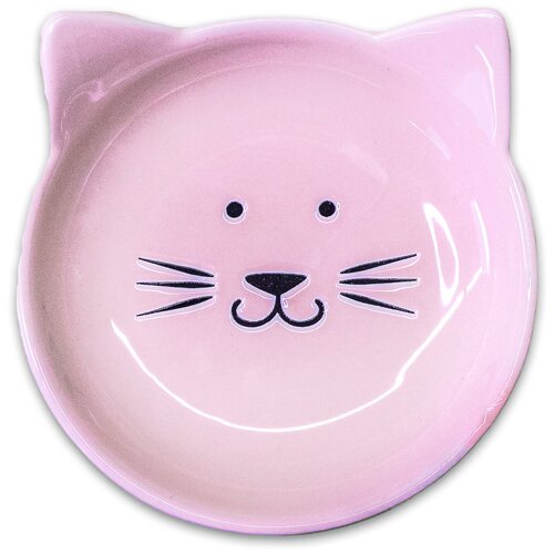 Блюдце Mr.Kranch керамическое Мордочка кошки 80 мл розовое
