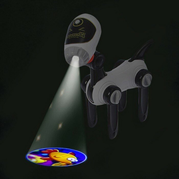 Проектор- лампа "Космическая собачка" 4 слайда - 32 картинки 8 фломастеров свет микс SL-00315 22237