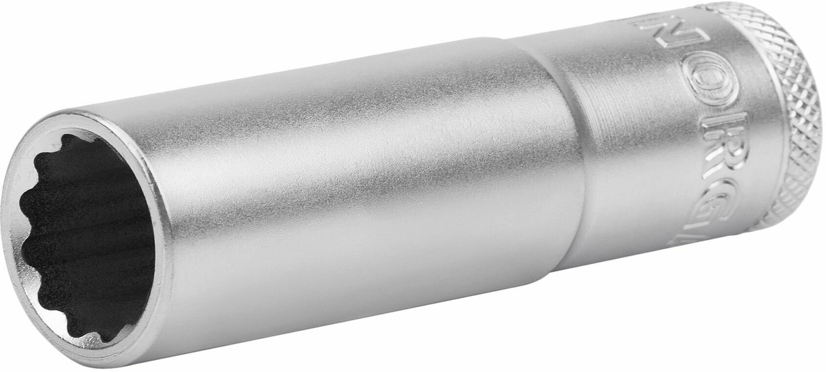 Головка торцевая 1/2" NORGAU Industrial 15 мм 12-гранная удлиненная с шариковой фиксацией