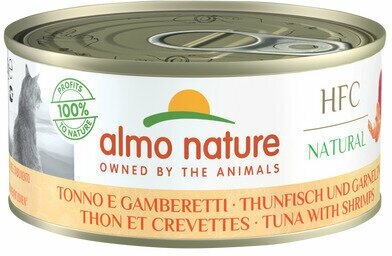 Almo Nature Консервы для кошек с Тунцом и Креветками (Natural - Tuna and Shrimps) 0,15 кг