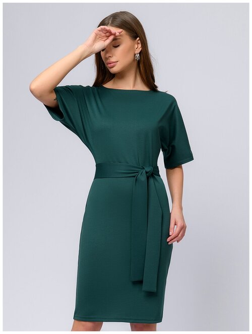 Платье 1001dress, повседневное, мини, размер 48, зеленый