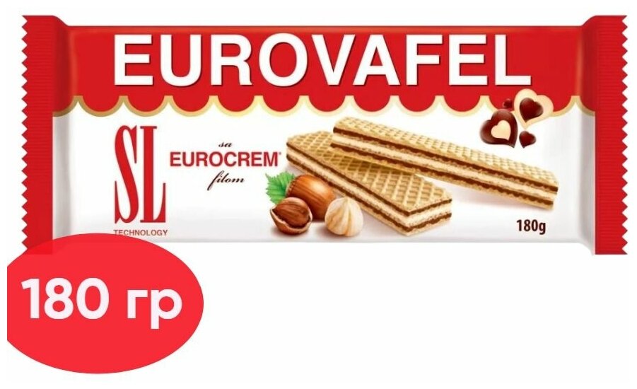 Вафли с какао и молочным кремом Eurovafel, 180 гр - фотография № 3