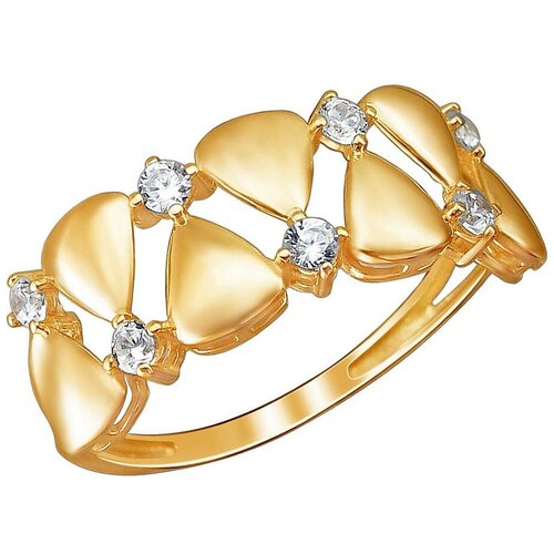 фото Эстет кольцо с 7 фианитами из красного золота 01к1111520, размер 18.5