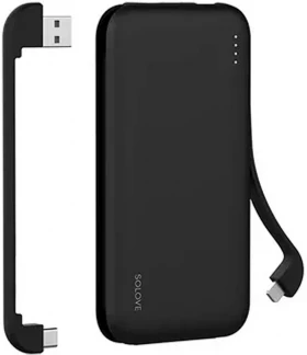 Внешний аккумулятор повербанк Solove 10000mAh W7 RU (Black)