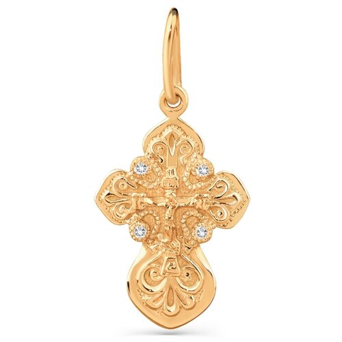 Крест православный золото 585 проба с бриллиантами Подвески