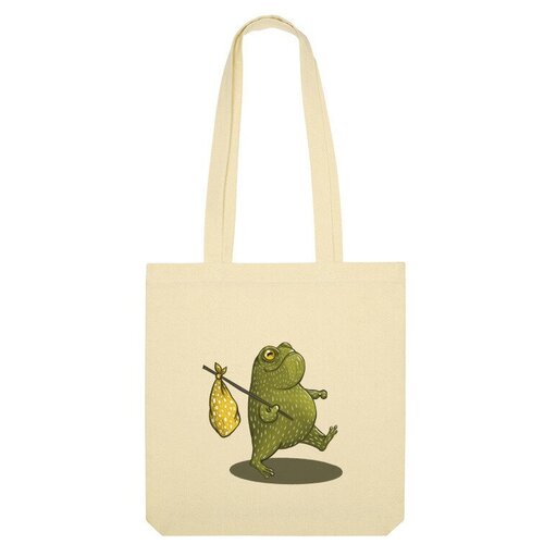Сумка шоппер Us Basic, бежевый лягушка жаба лягушонок лягушка квакушка лягушка путешественница янтарь янтарный янтарная брелок фигурка для ключей для сумки