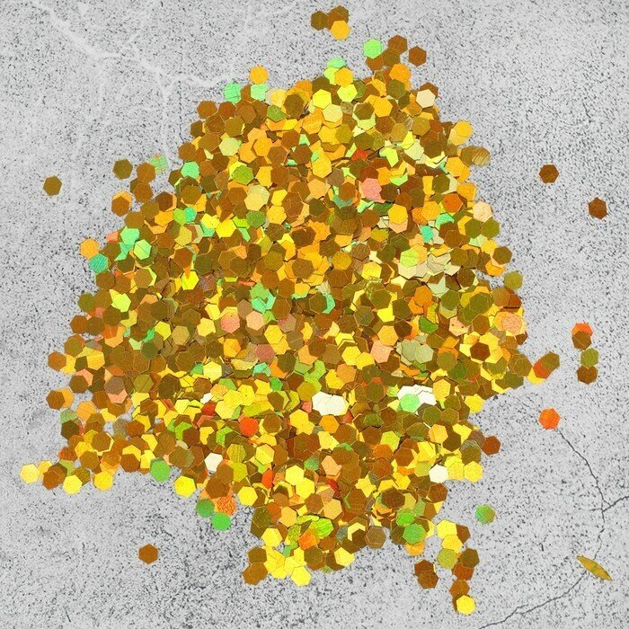 Страна Карнавалия Наполнитель для шара «Конфетти шестиугольник», 3 мм, 10 г, цвет золотой
