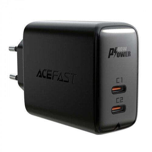 СЗУ 2-USB-C Acefast A9 PD40W, 40W, чёрный