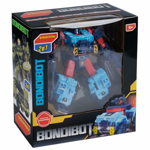 Трансформер робот-джип, 2в1 BONDIBOT Bondibon, ВОХ 22х23,3х9 см, цвет синий.