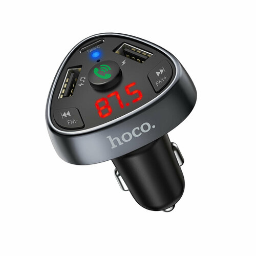 FM-трансмиттер HOCO, E51, Road, Bluetooth, QC3.0, PD3.0, 18Вт, цвет: чёрный