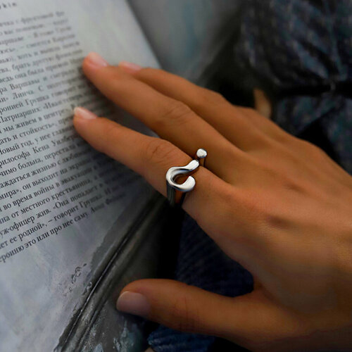 Кольцо Hitrospletenia, серебристый