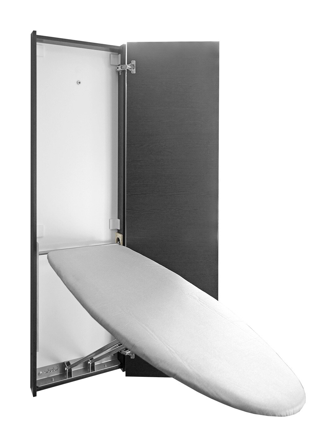 Встроенная гладильная доска Табула L c Зеркалом (Венге распашной право) 120х35 см без опоры на пол