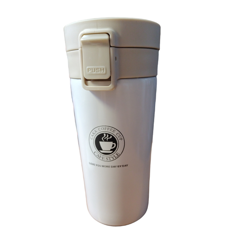 Термокружка 300мл Vacuum Cup бежевый, белый
