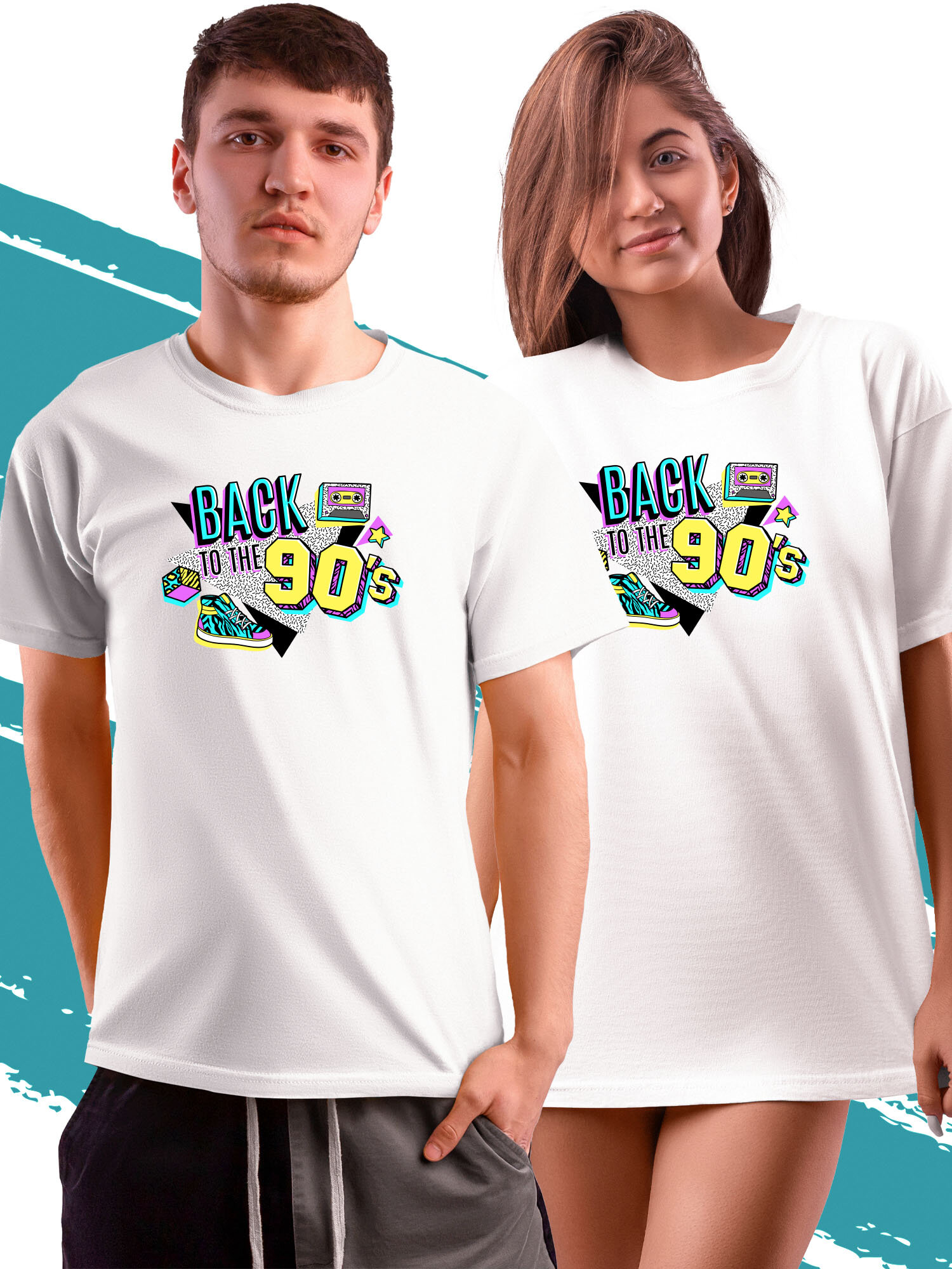 Футболка PhilShop в стиле 90-х, размер XXL, белый