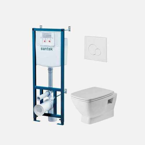 Изображение товара Комплект унитаза с инсталляцией Santek Нео 1. WH50.1.758 с кнопкой смыва