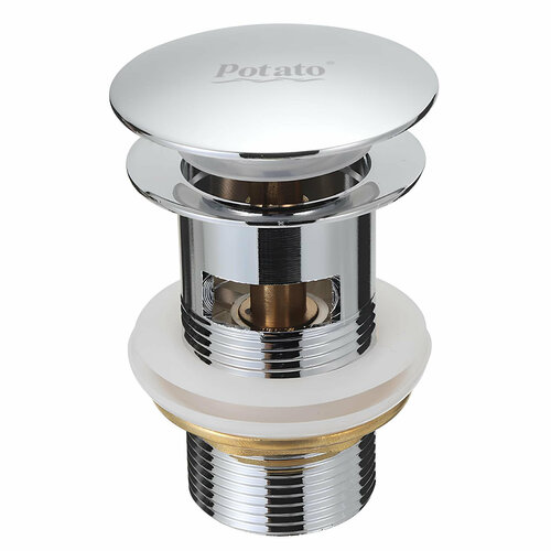 Верхняя часть донный клапан сифона - автомата на раковину с переливом цвет хром 1098₽