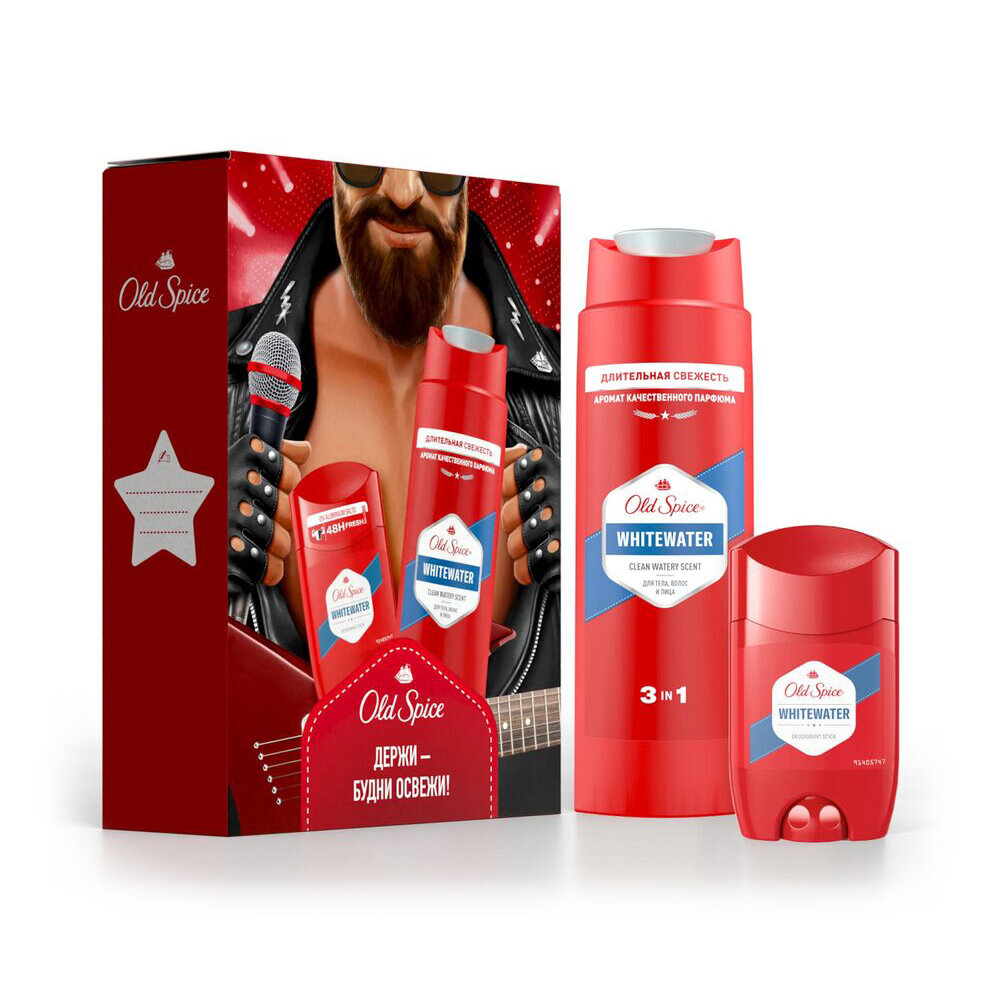 Old Spice Подарочный набор "Whitewater" (Гель для душа 3в1, 250 мл. + Дезодорант-стик, 50 мл.)