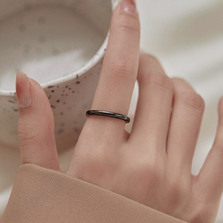 Кольцо обручальное, размер 18, черный — фото 1