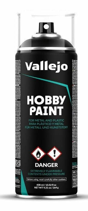 Аэрозольная грунтовка Vallejo серии Aerosol - Black (400 мл)