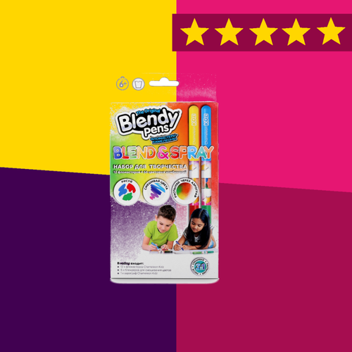 Набор фломастеров Blendy pens 12 шт. хамелеоны и аэрограф Разноцветный 22 см / бленди пенс