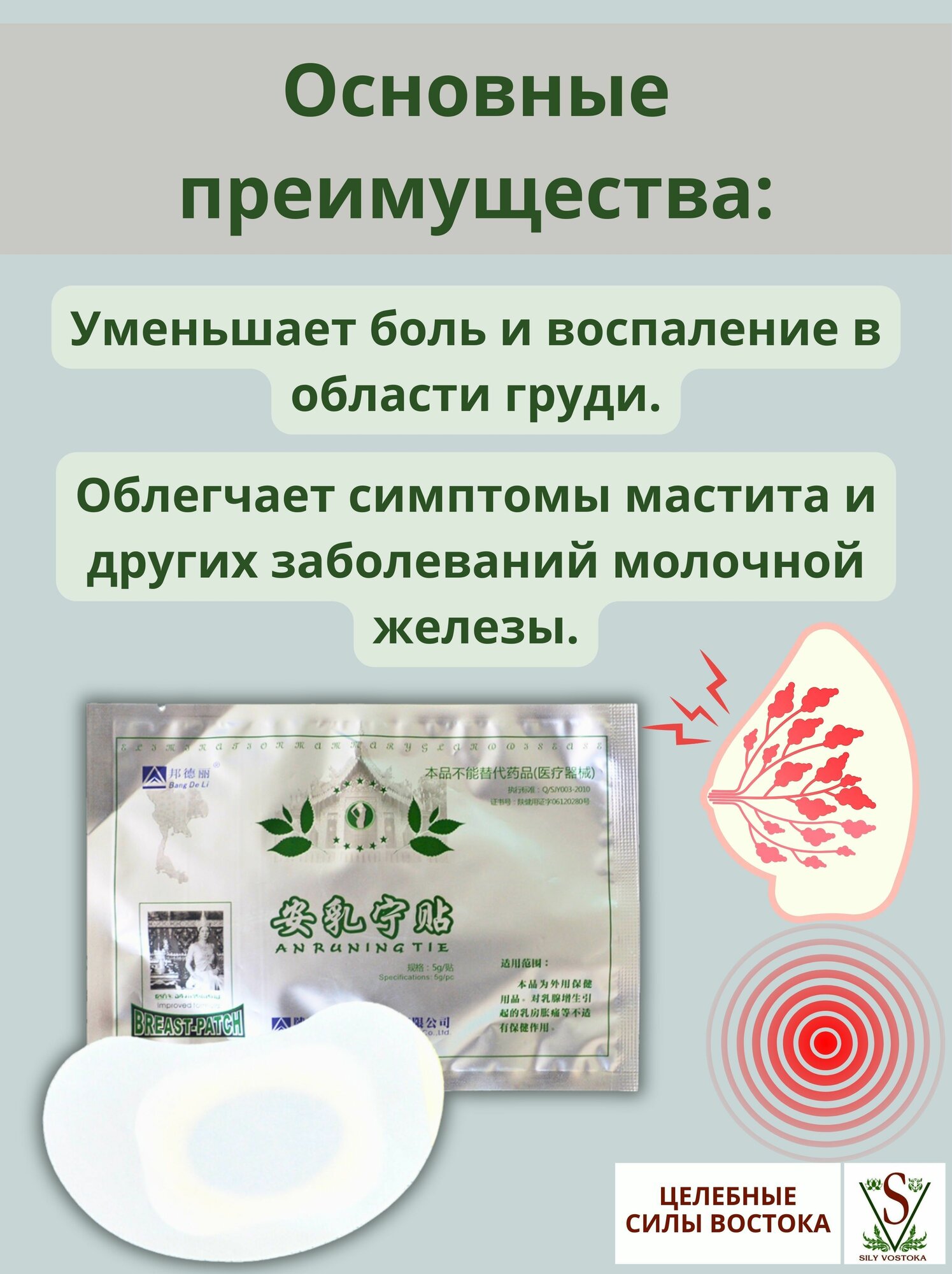 Препараты От Мастопатии Китайский пластырь от мастопатии Bondan Runing Patch. 1 уп. 4 шт.