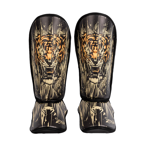 Детские щитки Venum Tiger Black/Neo Orange (L)