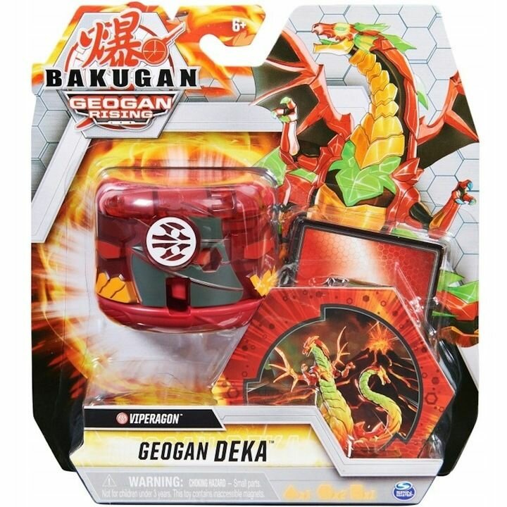 Фигурка Bakugan Geogan Rising Deka Pyrus Viperagon - Игровой набор фигурка + карта - Бакуган 20136551