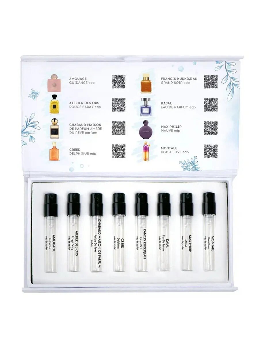 Набор Aroma Box #19, Топ зимних ароматов, для неё, 8 флакончиков по 1.5мл