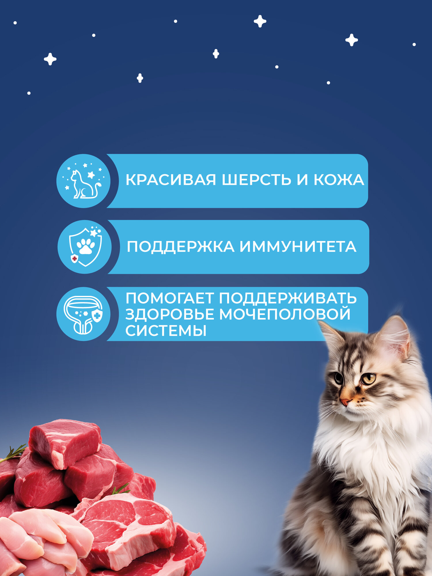 Cat`s Menu 85 г пауч для взрослых кошек с ягненком кусочки в соусе профилактика МКБ 1х30 — фото 1