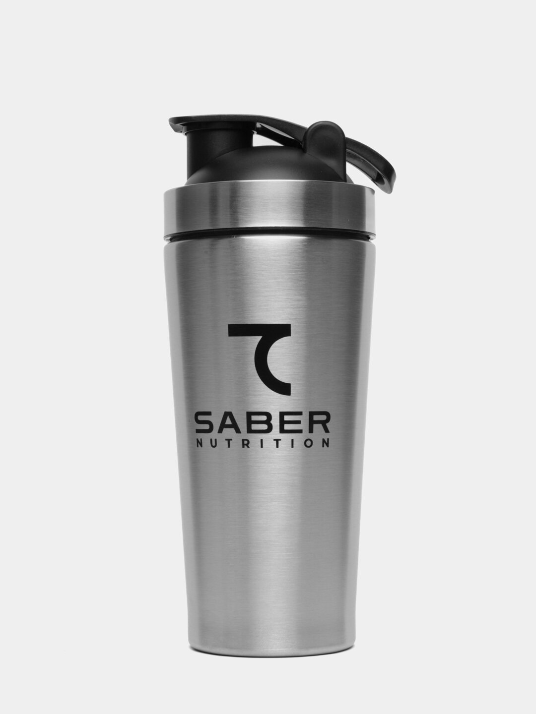 Шейкер 7Saber, металлический, с защелкивающейся крышкой, серебристый, 750мл