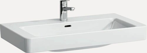 Изображение товара Мебельная раковина Laufen Pro S 8.1396.5.000.104.1 85 накладная, подвесная, фарфоровая, со встроенным сливом-переливом, белая, раковина для ванной, прямоугольная