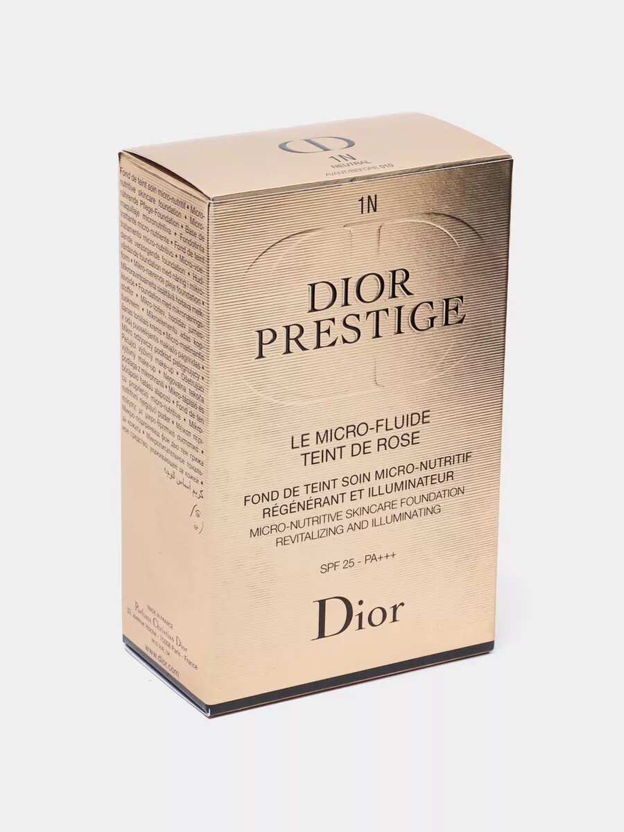 Тональная основа Dior "1N Neutral", для всех типов кожи, плотное покрытие, SPF 38 — фото 1