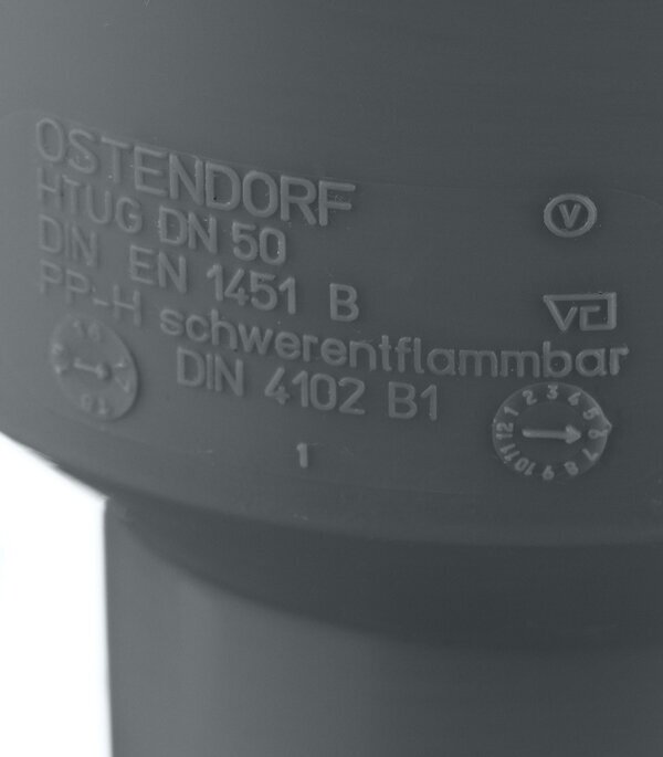 Муфта Ostendorf HTUG d50 мм пластиковая переходная на чугун с сальником для внутренней канализации (112820) - фотография № 3