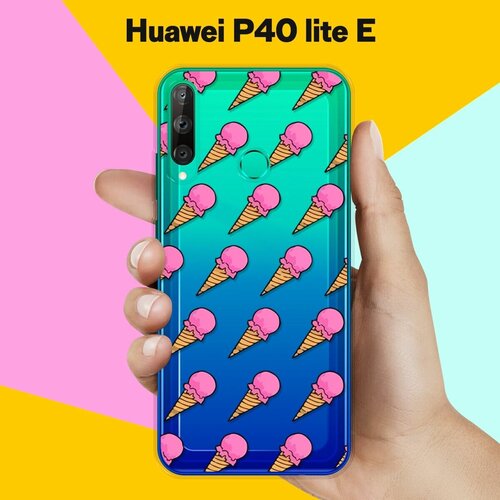 Силиконовый чехол Мороженое на Huawei P40 Lite E силиконовый чехол на huawei p40 lite e хуавей п40 лайт е главное фыр фыр