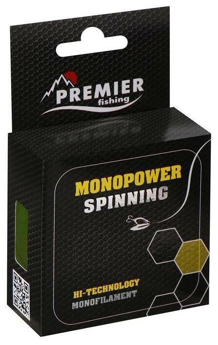 Леска Preмier fishing MONOPOWER Spinning диаметр 016 тест 28 кг 100 м флуоресцентная желтая