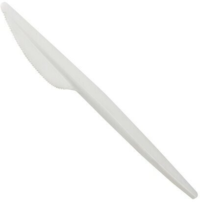 Нож одноразовый пластиковый 165 мм, белый, комплект 100 шт., - фотография № 2