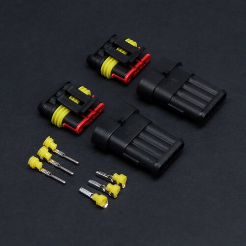 Разъем автомобильный герметичный штекер-гнездо DJ7041-15-1121 4 контакта набор 2 шт 446₽